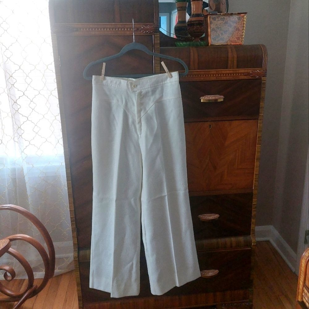 Vintage 1970s Pantasias high waisted V stitched wide leg pants true vin… - Picture 3 of 16
